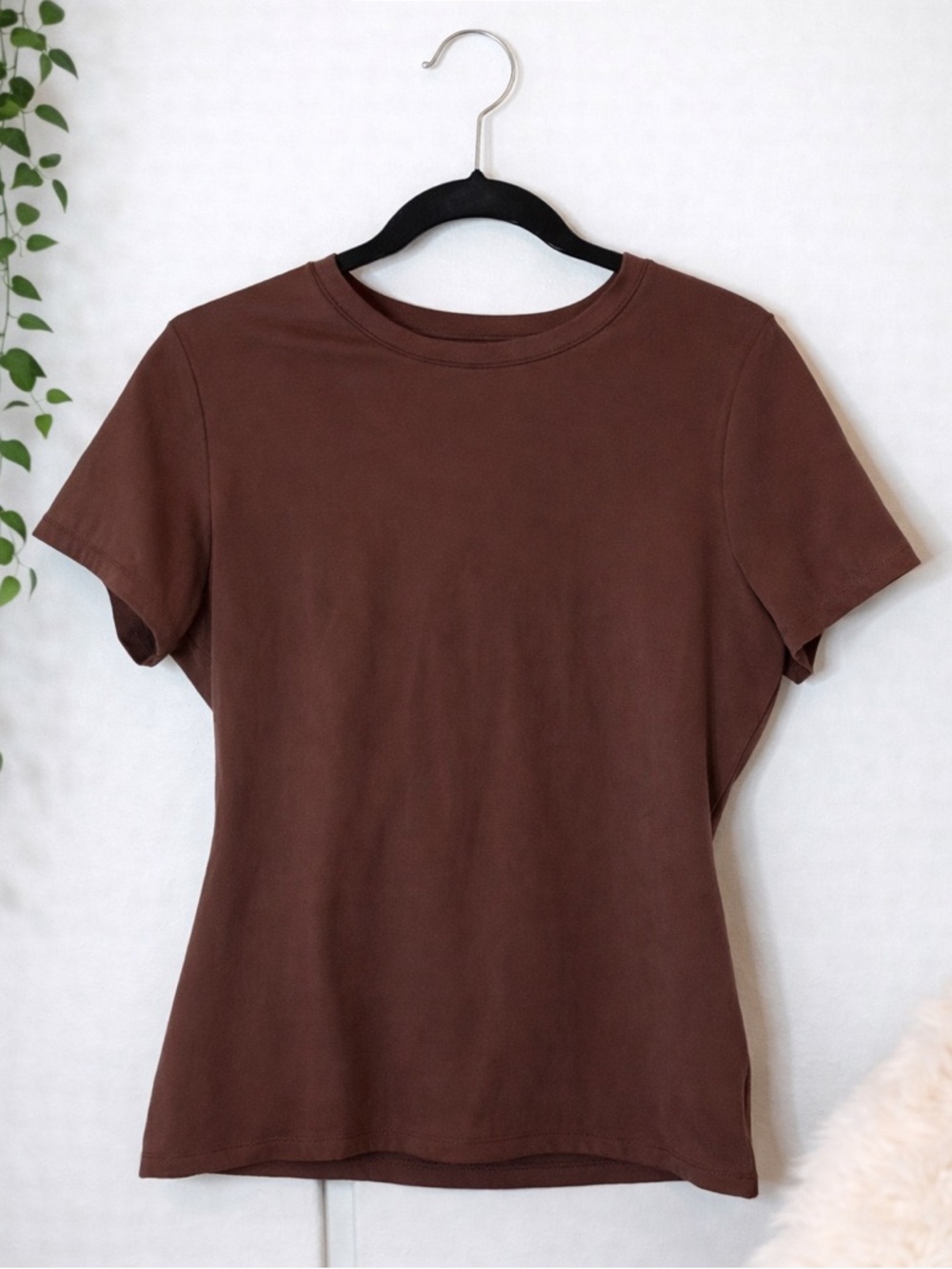 Everyday Short Sleeve double lined Tee in Chocolate Brown